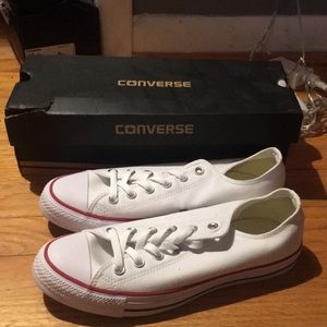 brand new white low top converse